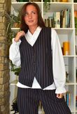 Body Stretch Cotton Ruffle Layer Shirt White